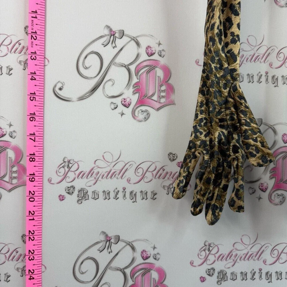 Fun world Gloves Leopard Print Long Gloves - Brown Animal Print Women's Gloves